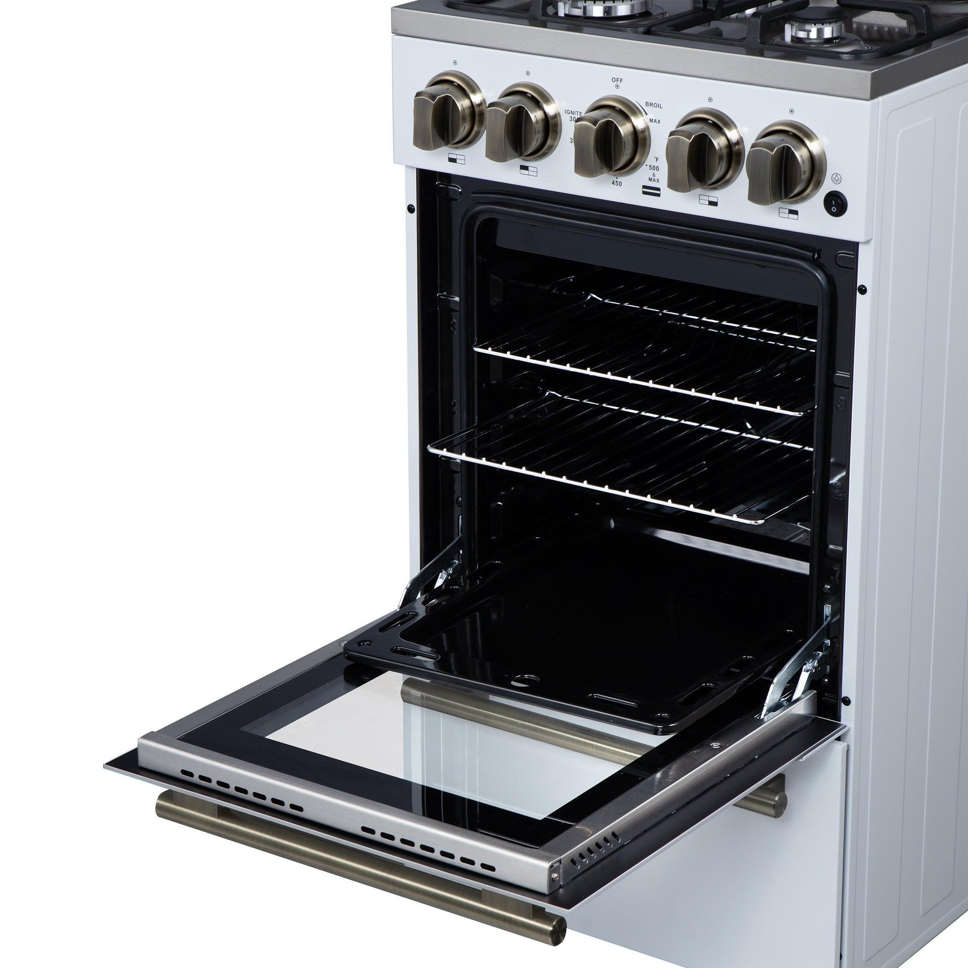 Forno FFSGS626520WHT Forno Lamazze 20 Inch Freestanding Gas Range In White, Compact Design
