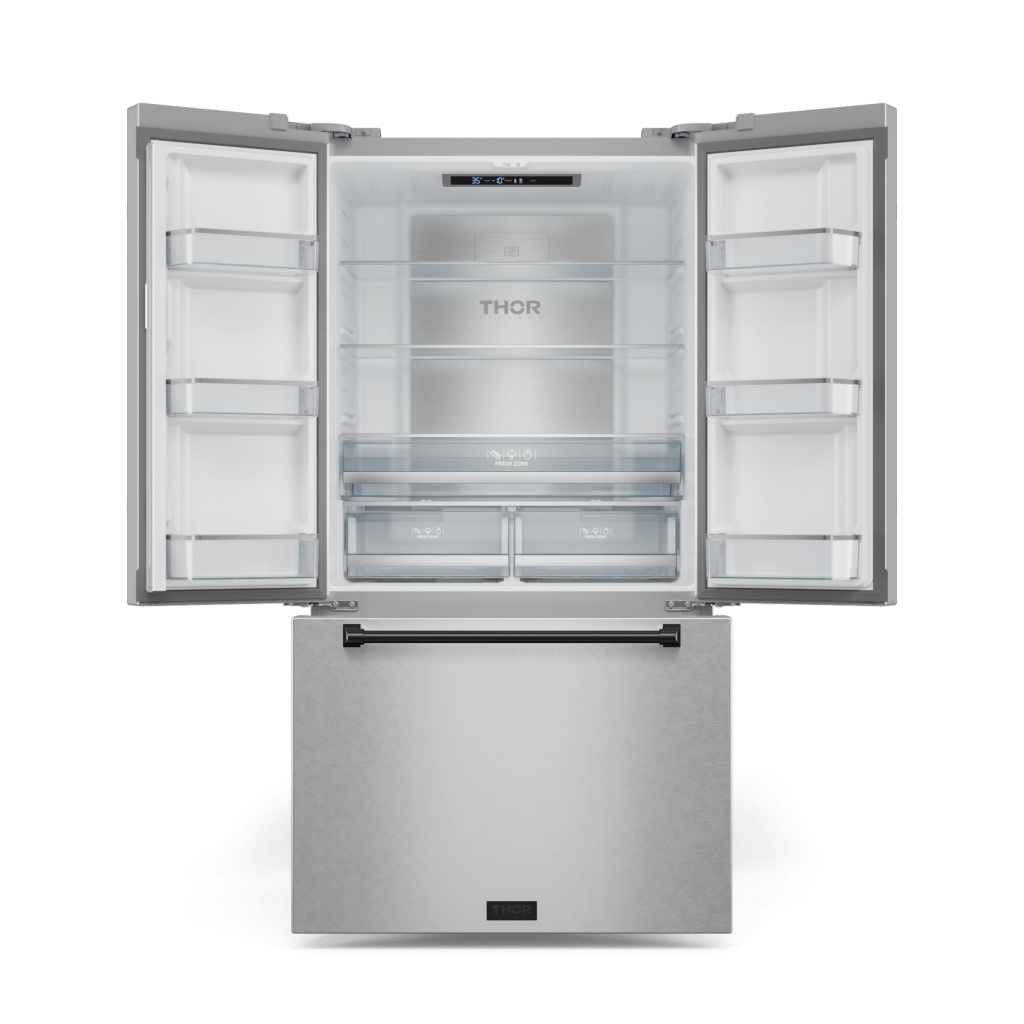 Thor Kitchen RF3017FFD99BLK 30 Inch 17.7 Cu Ft French Door Counter Depth Refrigerator With Ice Maker In Stainless Steel/Black Gordon Ramsay Series - Rf3017Ffd99-Blk