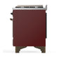 Ilve UM60FSNR3BUB Ilve Um60Fsnr3Bub Majestic Iii 60 Inch Dual Fuel Range With 7 Burners, Griddle And French Top, Dual Function Burner With Up To 25,000 Btu (Natural Gas, Triple Glass Door, Burgundy, Burnished)