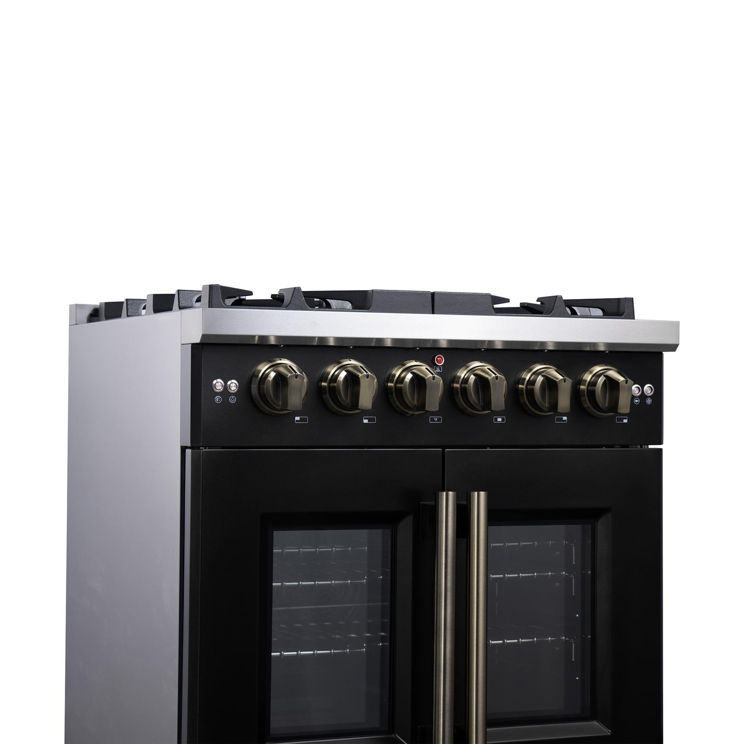 Forno FFSGS646030BLK Forno Capriasca 30-Inch Freestanding French Door Gas Range, 4 Burners, Convection Oven, Energy Efficient