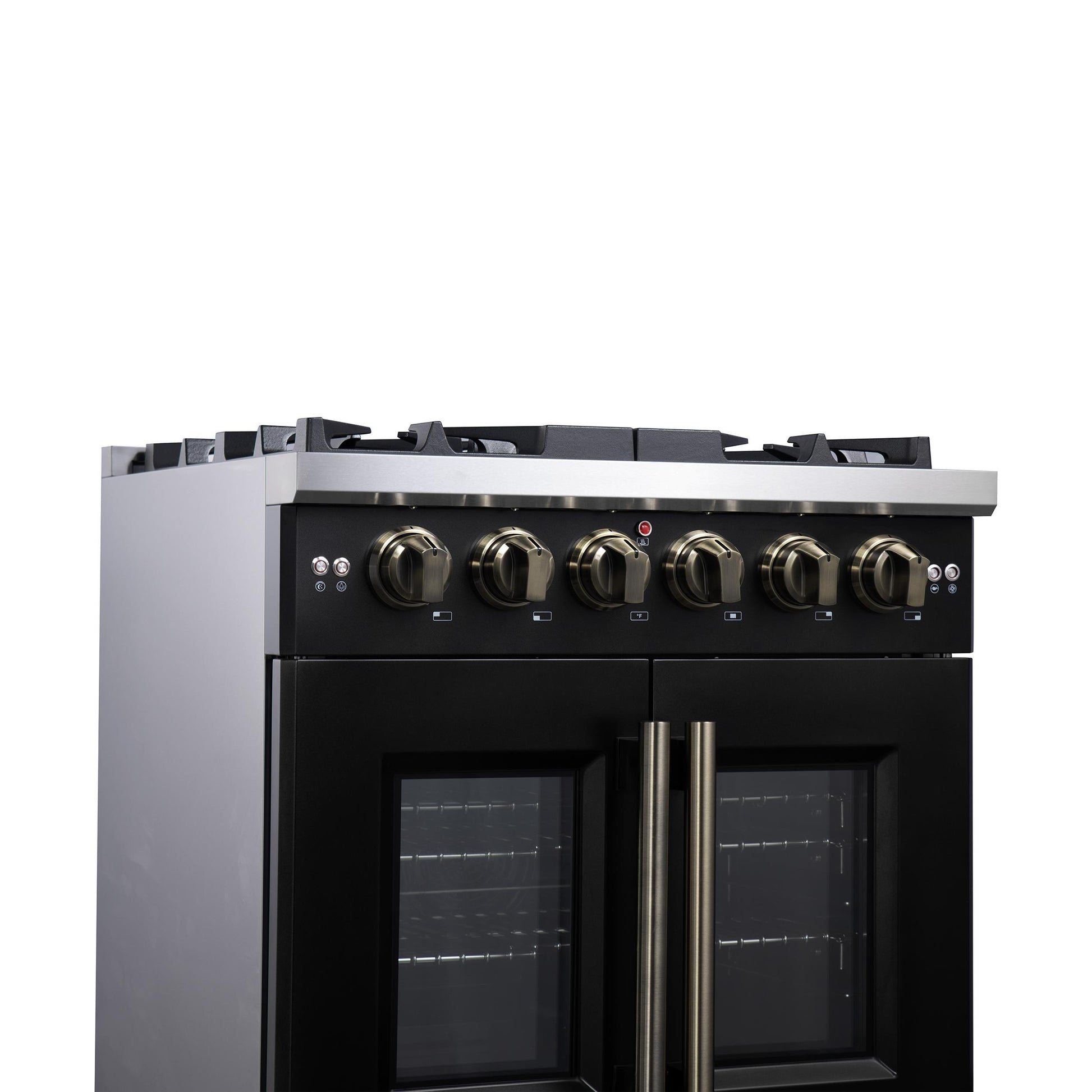 Forno FFSGS646030BLK Forno Capriasca 30-Inch Freestanding French Door Gas Range, 4 Burners, Convection Oven, Energy Efficient