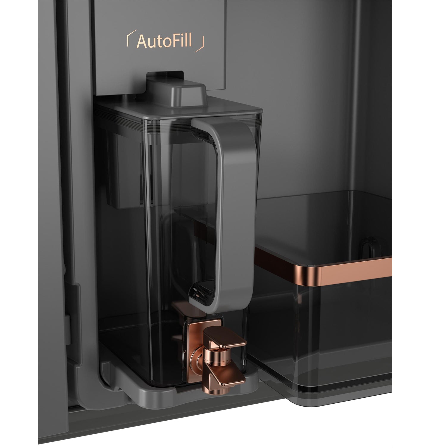 Cafe CHE23DM5WS5 Café™ Energy Star® 22.9 Cu. Ft. Smart Counter-Depth Quad-Door Refrigerator In Platinum Glass With Dual-Dispense Autofill Pitcher