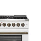 Forno FFSGS635648WHT Forno Galiano 48-Inch French Door Dual Fuel Range, White & Antique Brass Design, 8 Sealed Burners - 107,000 Btu, Griddle, 6.58 Cu.Ft. Double Ovens