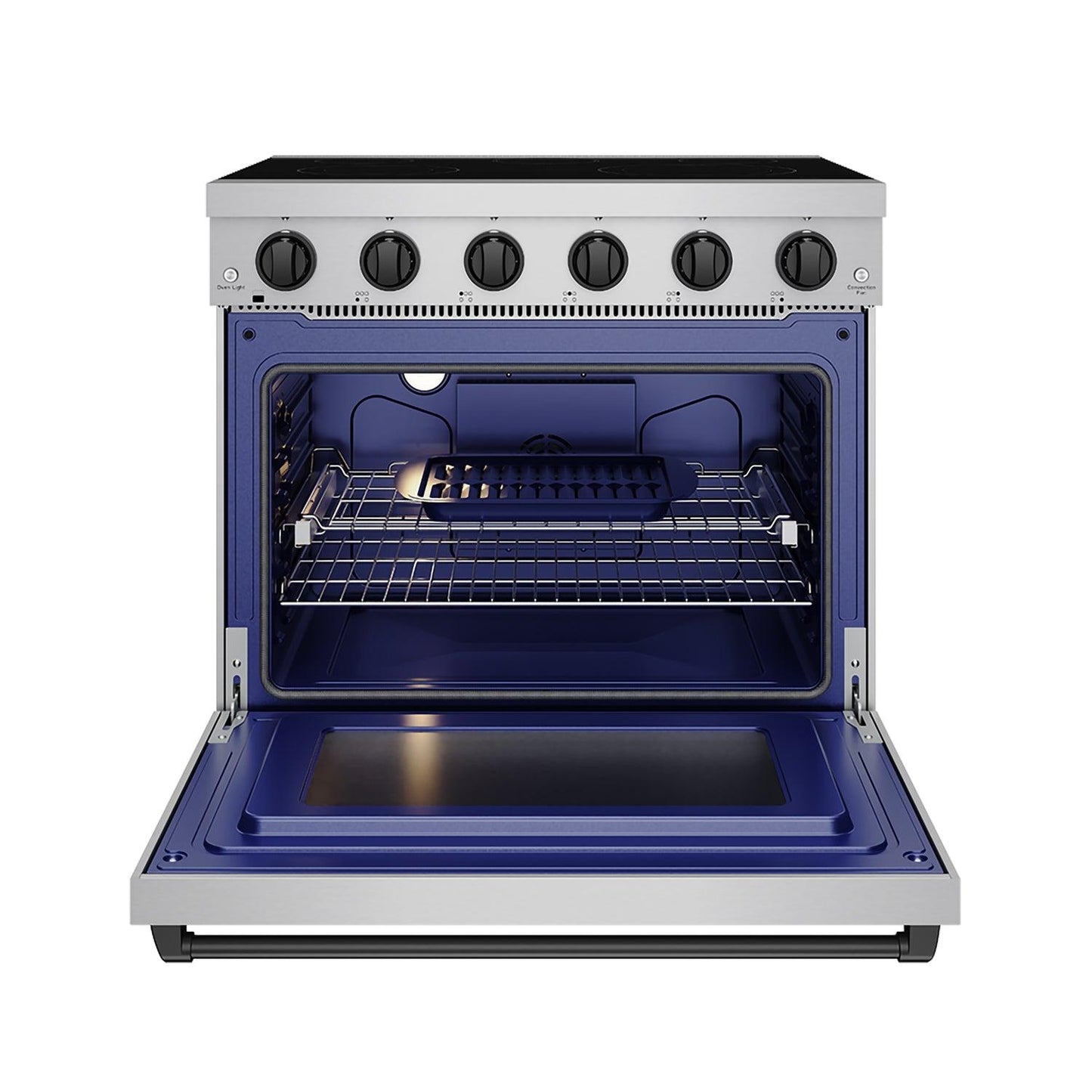 Thor Kitchen RSE36PBLK 36 Inch Professional Electric Range In Stainless Steel/Black Gordon Ramsay Series