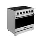 Thor Kitchen RSE36PBLK 36 Inch Professional Electric Range In Stainless Steel/Black Gordon Ramsay Series