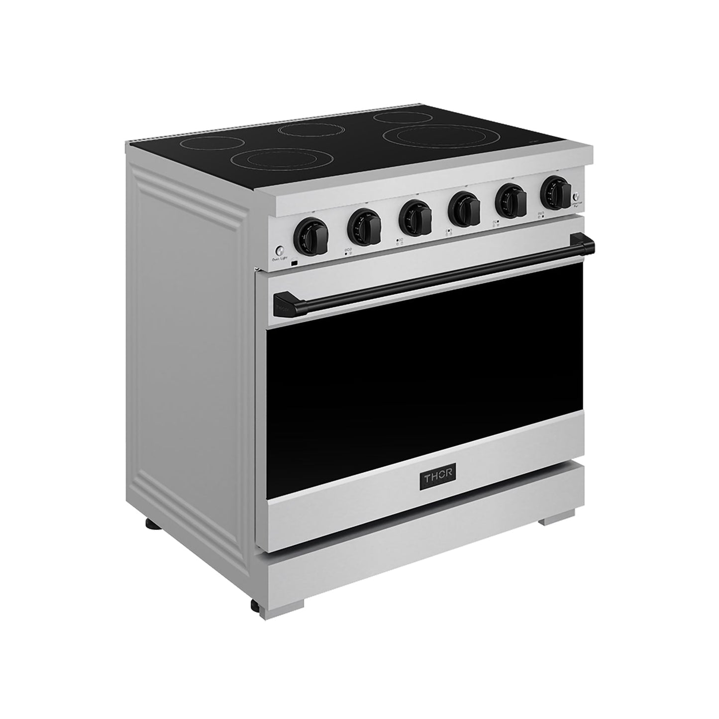 Thor Kitchen RSE36PBLK 36 Inch Professional Electric Range In Stainless Steel/Black Gordon Ramsay Series