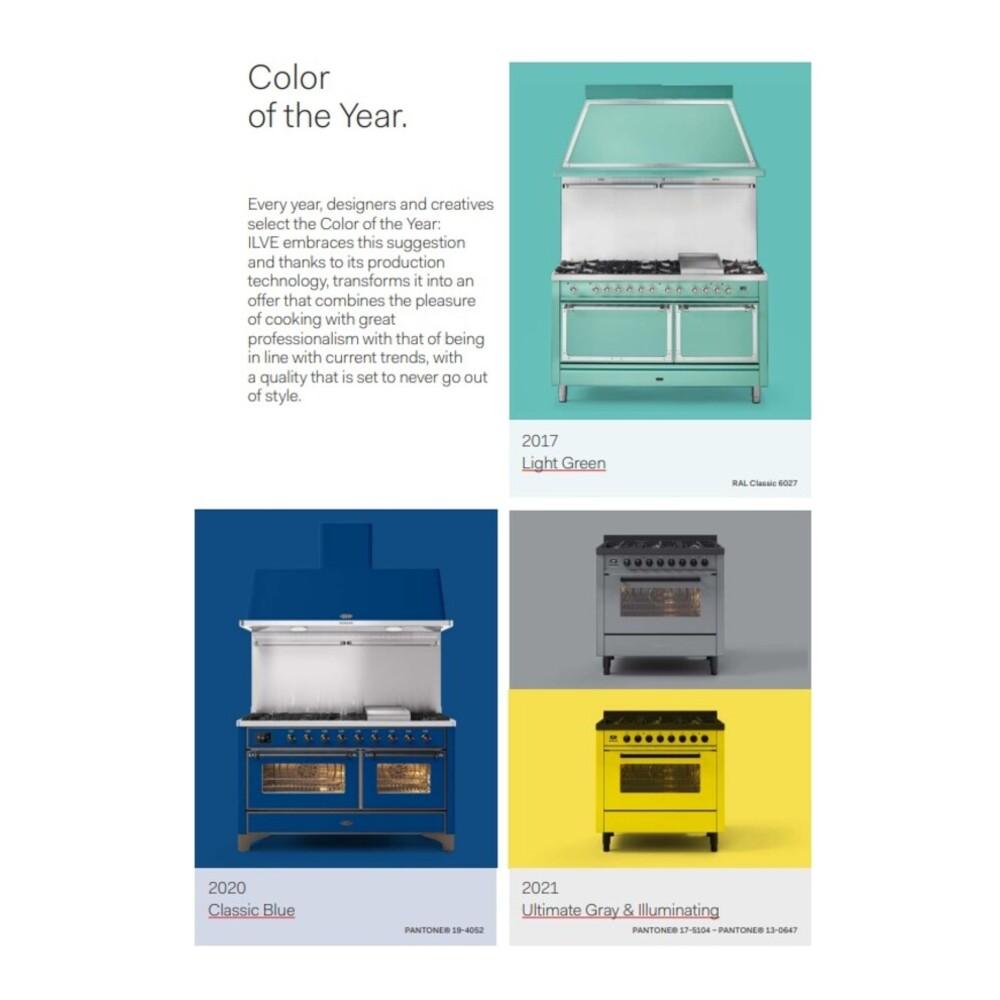 Ilve UM48FSQNR3RAG Ilve Um48Fsqnr3Rag Majestic Iii 48 Inch Dual Fuel Range With 5 Black Brass Burners, Griddle And French Top, Dual Function Burner Up To 25,000 Btu (Natural Gas, Solid Door, Ral, Brass)