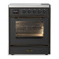 Ilve UMIB30NR3MGB Ilve Umib30Nr3Mgb Majestic Iii 30 Inch Induction Range With 4 Elements, 4 Cu. Ft. Oven Capacity (Triple Glass Door, Graphite Matte, Burnished)