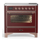 Ilve UMIB36NR3BUP Ilve Umib36Nr3Bup Majestic Iii 36 Inch Induction Range With 6 Elements, 3.5 Cu. Ft. Total Oven Capacity (Triple Glass Door, Burgundy, Copper)