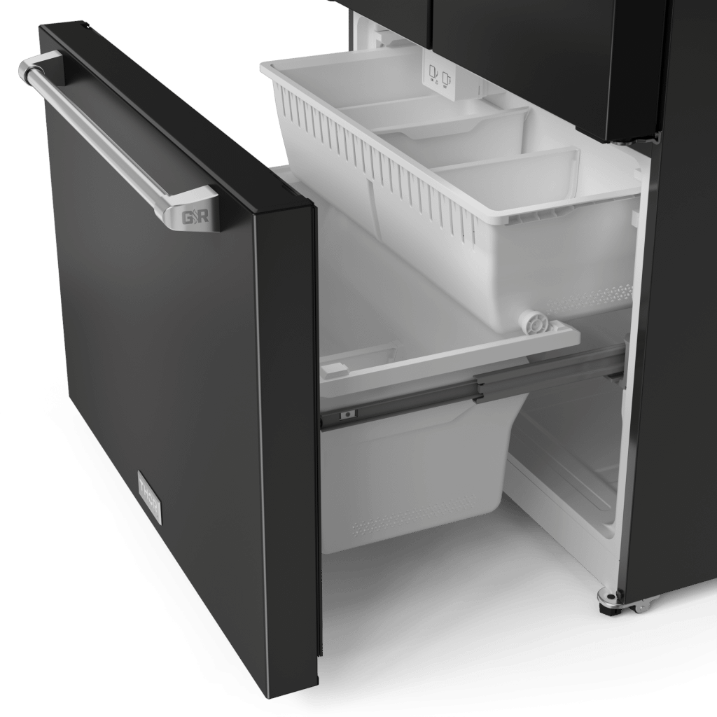 Thor Kitchen RF3621CTD00SS 36 Inch 20.3 Cu Ft French Door Counter Depth Refrigerator With Ice Maker In Black/Stainless Steel Gordon Ramsay Series - Rf3621Ctd00-Ss