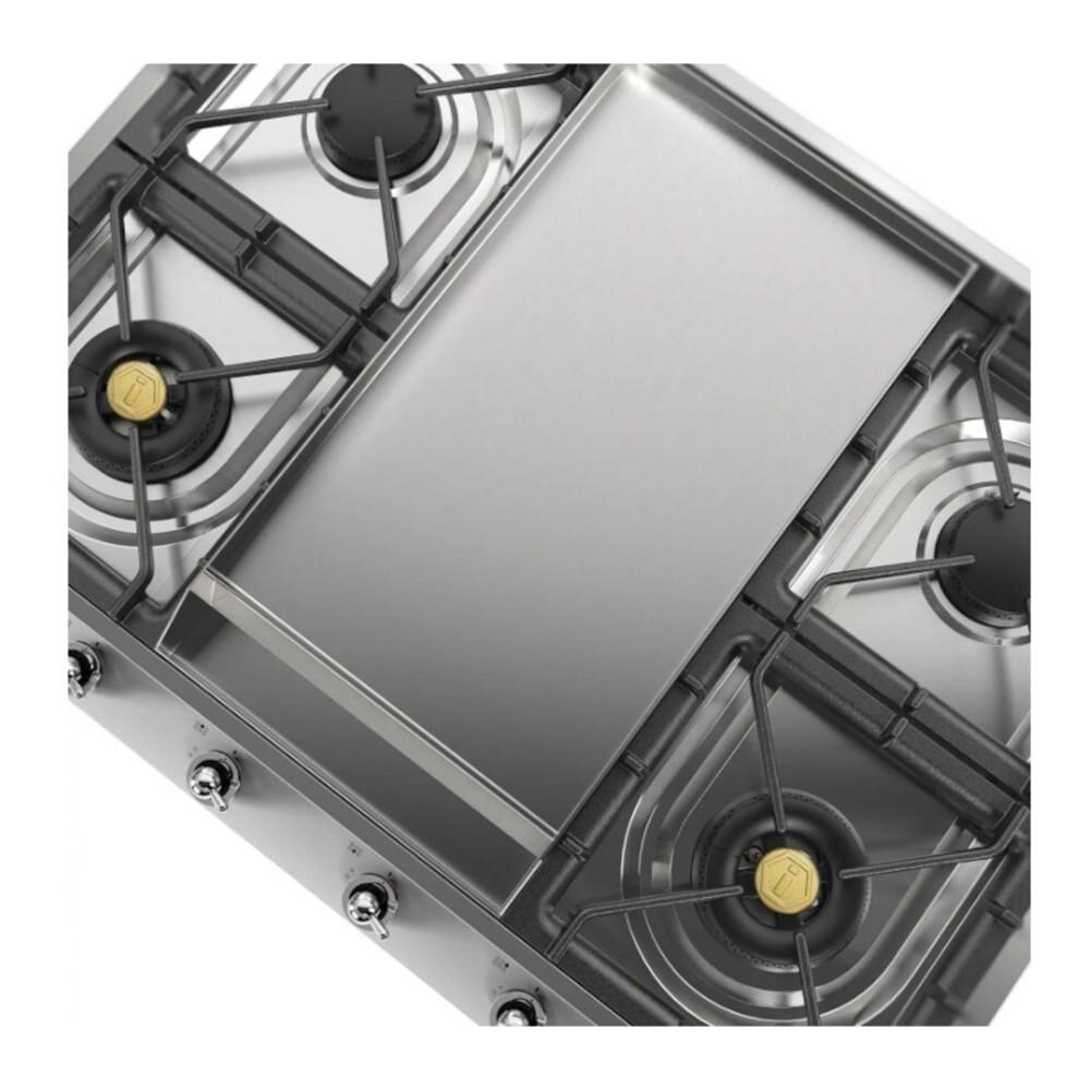Ilve UHCP965FNSSCLP Ilve Uhcp965Fnssclp Nostalgie Ii 36 Inch Gas Cooktop With Griddle, In Stainless Steel (Liquid Propane, Chrome)