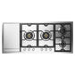 Ilve UHCPMT125FSSLP Ilve Uhcpmt125Fsslp Panoramagic 48 Inch Built-In Gas Cooktop With Total Black Brass Burners, In Stainless Steel (6 Sealed Burners + Left Griddle, Liquid Propane)