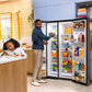 Ge Appliances GZS24NYYFS Ge® 23.6 Cu. Ft. Counter-Depth Side-By-Side Refrigerator With Extra Tall Dispenser And In-Door Icemaker