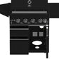 Forno FODKT2582BLK Forno All Aperto 62,600 Btu Bbq, 3 Stainless Steel Burners, Infrared Burners, Sink Module, Black Sintered Stone Countertops, Bar And Beverage Center