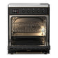 Ilve UMIB30NR3BKB Ilve Umib30Nr3Bkb Majestic Iii 30 Inch Induction Range With 4 Elements, 4 Cu. Ft. Oven Capacity (Triple Glass Door, Glossy Black, Burnished)