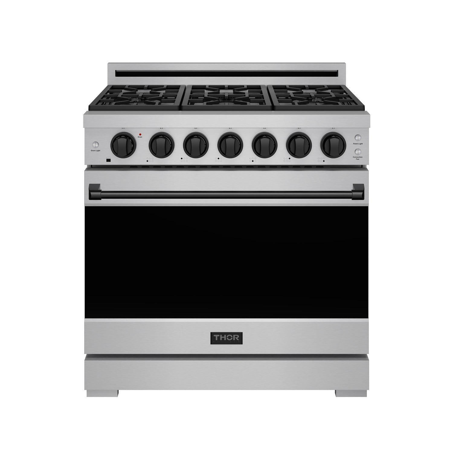Thor Kitchen RSG36PLPBLK 36 Inch Professional Liquid Propane Range With Precision Knob In Stainless Steel And Black Gordon Ramsay Series