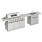 Thor Kitchen TBG573P 10 Ft. Outdoor Kitchen Island With Gas Grill & Side Burner, Sink & Drawer 77,000 Btu - Stainless Steel