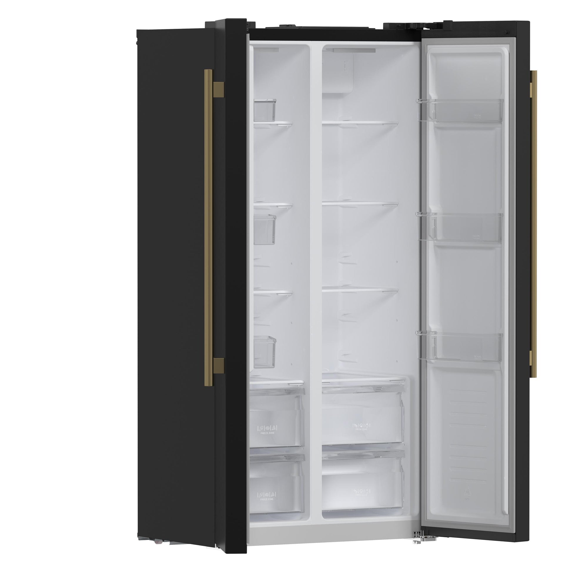 Forno FFRBI180533BLK Forno Salerno Espresso 33-Inch Black Side-By-Side Refrigerator, 15.6 Cu. Ft., Energy-Efficient, No Frost, Modern Design