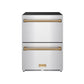 Thor Kitchen RZ24UBRZ 24 Inch Undercounter Built-In / Freestanding Drawer Freezer - Stainless Steel/Bronze Gordon Ramsay Series