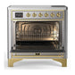Ilve UMIB36NR3SSG Ilve Umib36Nr3Ssg Majestic Iii 36 Inch Induction Range With 6 Elements, 3.5 Cu. Ft. Total Oven Capacity (Triple Glass Door, Stainless Steel, Brass)