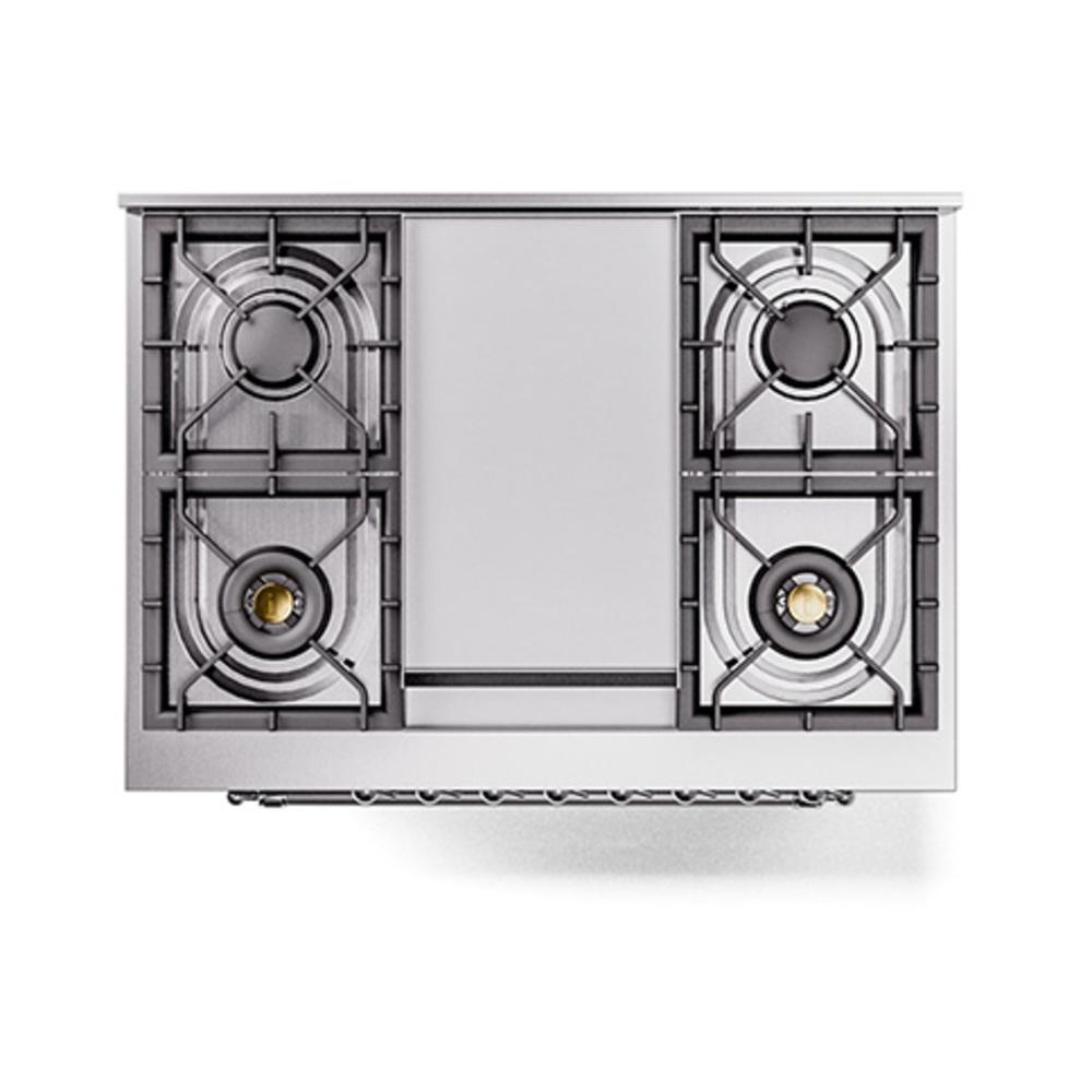 Ilve UN36FNMPBKC Ilve Un36Fnmpbkc Nostalgie Ii Noblesse 36" Dual Fuel Range (Natural Gas, Triple Glass Door, Glossy Black, Chrome)