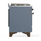 Ilve UM48FSNR3BGB Ilve Um48Fsnr3Bgb Majestic Iii 48 Inch Dual Fuel Range With 5 Black Brass Burners, Griddle And French Top, Dual Function Burner Up To 25,000 Btu (Natural Gas, Triple Glass Door, Blue Grey, Burnished)