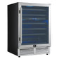 Forno FWCDR663424S Forno Bacchino 24 Inch Wine Cooler, Stainless Steel, With Led Lighting, Triple Glass Door, 51 Bottle Capacity, Built-In Or Freestanding
