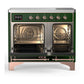 Ilve UMDIB40NR3EGP Ilve Umdib40Nr3Egp Majestic Iii 40 Inch Induction Range With 6 Elements, 3.82 Cu. Ft. Total Oven Capacity (Triple Glass Door, Emerald Green, Copper)