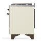 Ilve UM60FQNR3AWBLP Ilve Um60Fqnr3Awblp Majestic Iii 60 Inch Dual Fuel Range With 9 Burners And Griddle, Dual Function Burner Up To 25,000 Btu (Liquid Propane, Solid Door, Antique White, Burnished)