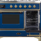 Ilve UMD10FDNS3MBG Majestic Ii 40 Inch Dual Fuel Natural Gas Freestanding Range In Blue With Brass Trim
