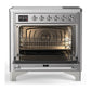 Ilve UMIB36QNR3SSC Ilve Umib36Qnr3Ssc Majestic Iii 36 Inch Induction Range With 6 Elements, 3.5 Cu. Ft. Total Oven Capacity (Solid Door, Stainless Steel, Chrome)