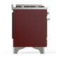 Ilve UM36FNR3BUCLP Ilve Um36Fnr3Buclp Majestic Iii 36 Inch Dual Fuel Range With 6 Black Brass Burners And Griddle, Dual Function Burner Up To 25,000 Btu (Triple Glass Door, Burgundy, Chrome, Liquid Propane)