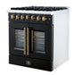 Forno FFSGS635630BLK Forno Galiano 30-Inch Freestanding French Door Dual Fuel Range Black