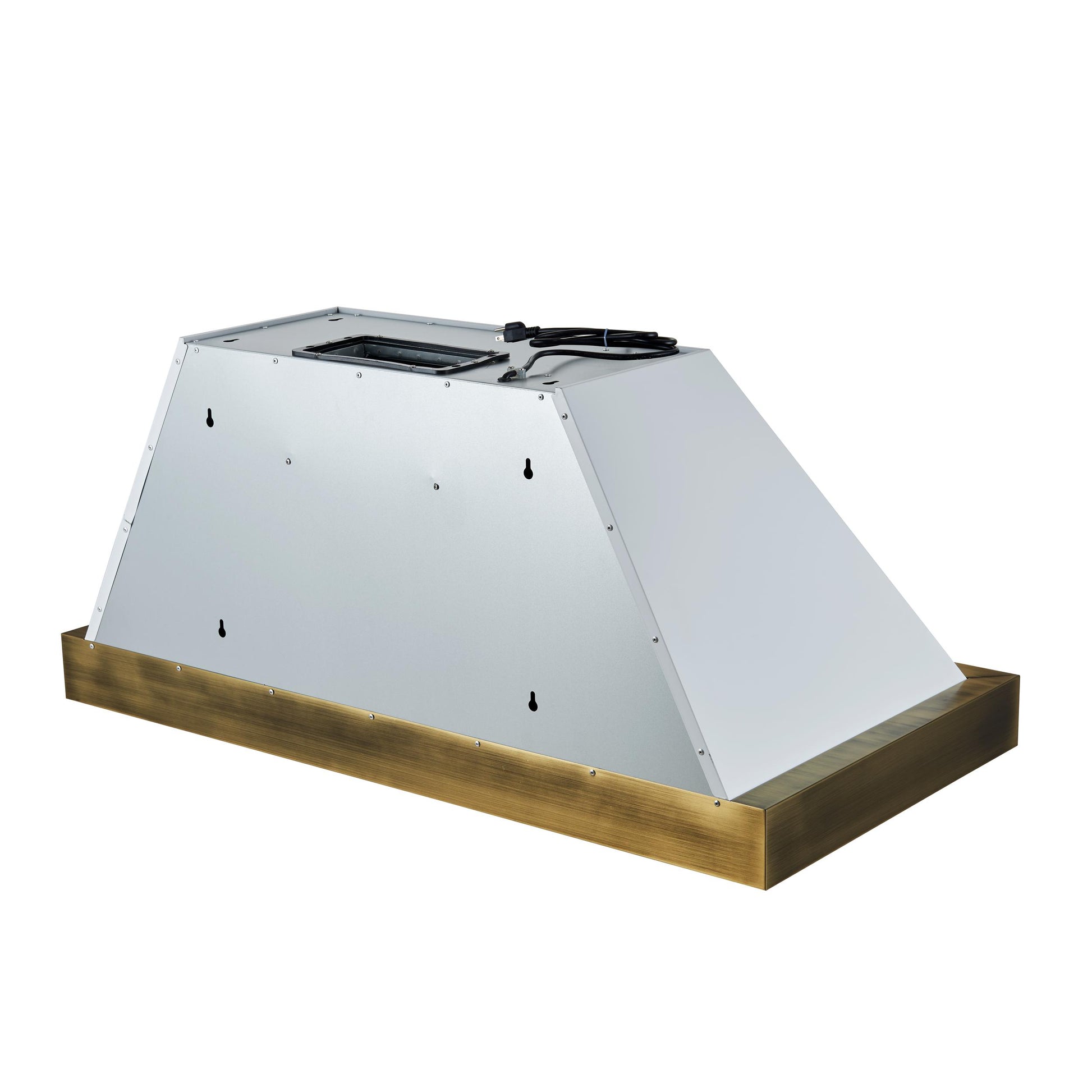 Forno FRHWM507848WHT Forno Vittorio 48-Inch Wall Mount Range Hood, White With Antique Brass Trim, 424 Cfm Airflow, Dishwasher-Safe Baffle Filters, Remote Control, 3-Speed Fan, Bright Led Lighting