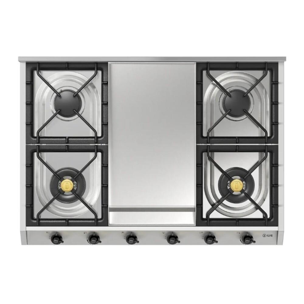 Ilve UHCP965FNSSBLP Ilve Uhcp965Fnssblp Nostalgie Ii 36 Inch Gas Cooktop With Griddle, In Stainless Steel (Liquid Propane, Burnished)