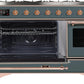 Ilve UM12FDNS3BGP Majestic Ii 48 Inch Dual Fuel Natural Gas Freestanding Range In Blue Grey With Copper Trim