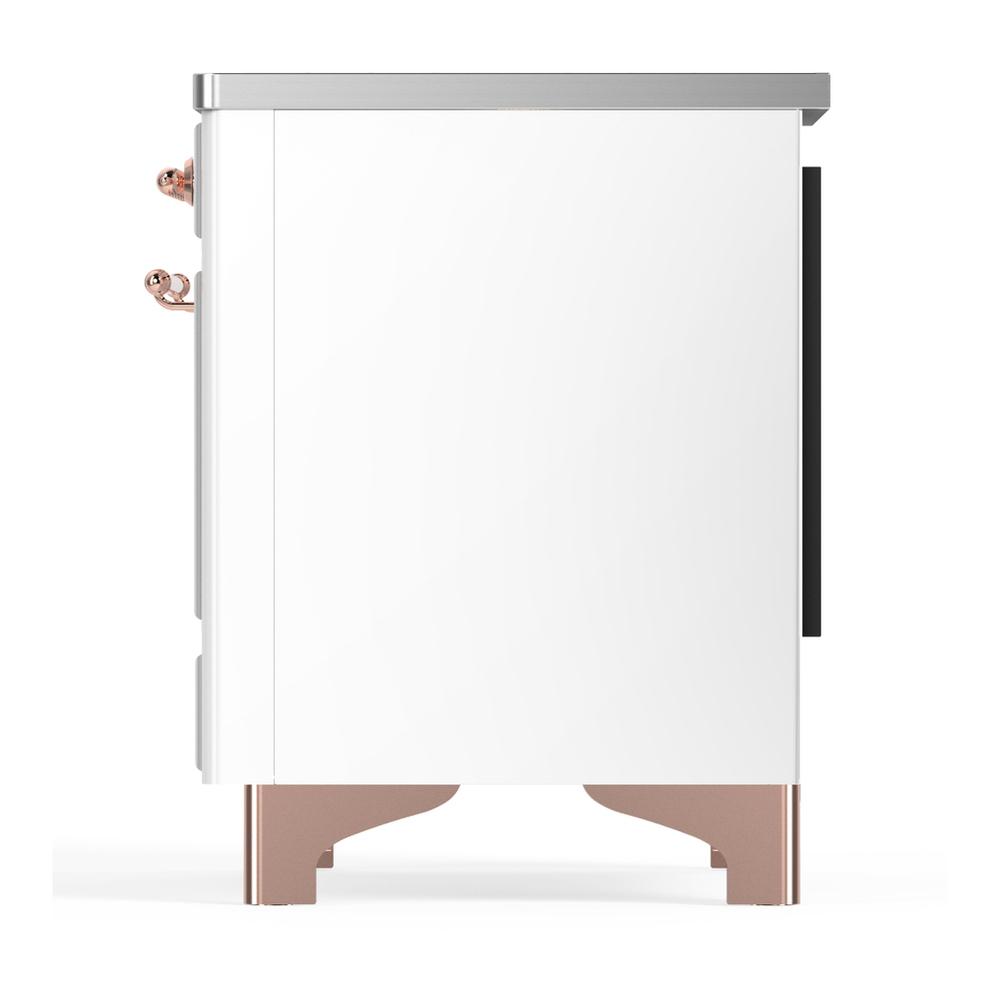 Ilve UMIB36NR3WHP Ilve Umib36Nr3Whp Majestic Iii 36 Inch Induction Range With 6 Elements, 3.5 Cu. Ft. Total Oven Capacity (Triple Glass Door, White, Copper)