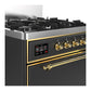 Ilve UM30QNR3MGGLP Ilve Um30Qnr3Mgglp Majestic Iii 30 Inch Dual Fuel Range With 5 Black Brass Burners, Dual Function Burner Up To 25,000 Btu (Liquid Propane, Solid Door, Graphite Matte, Brass)