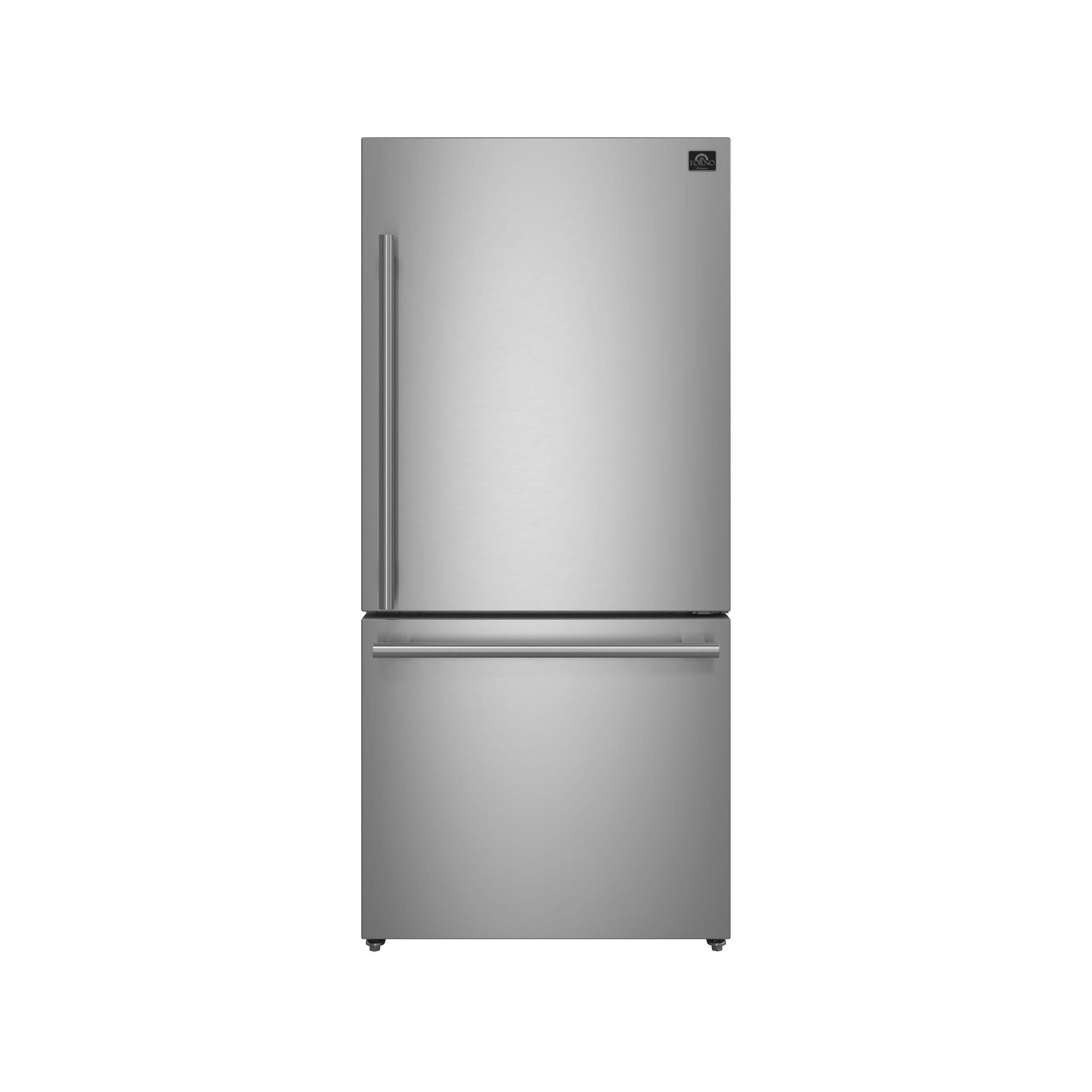Forno FFFFD178531S Forno Milano Espresso 31-Inch Bottom Freezer Refrigerator, Stainless Steel, 17.2 Cu.Ft Capacity, Right Swing Door, Energy Efficient