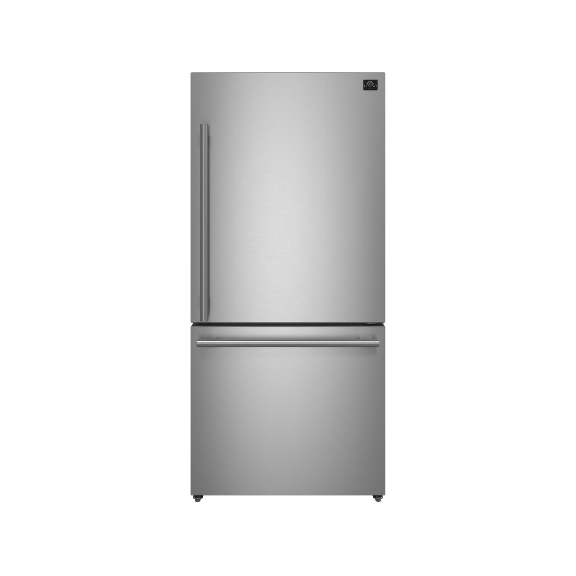Forno FFFFD178531S Forno Milano Espresso 31-Inch Bottom Freezer Refrigerator, Stainless Steel, 17.2 Cu.Ft Capacity, Right Swing Door, Energy Efficient