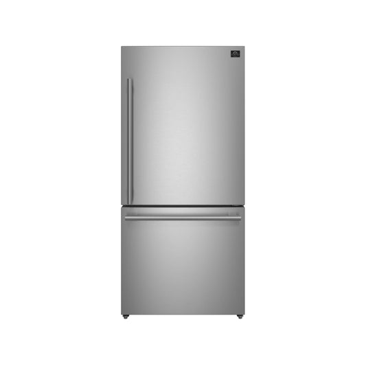 Forno FFFFD178531S Forno Milano Espresso 31-Inch Bottom Freezer Refrigerator, Stainless Steel, 17.2 Cu.Ft Capacity, Right Swing Door, Energy Efficient