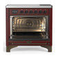 Ilve UMIB36NR3BUB Ilve Umib36Nr3Bub Majestic Iii 36 Inch Induction Range With 6 Elements, 3.5 Cu. Ft. Total Oven Capacity (Triple Glass Door, Burgundy, Burnished)
