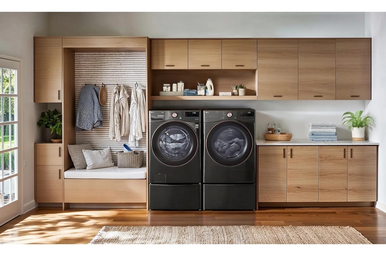 Lg DLHC4002B 7.4 Cu. Ft. Ultra Large Capacity Heat Pump Ventless Dryer, Wi-Fi Connectivity Black Steel