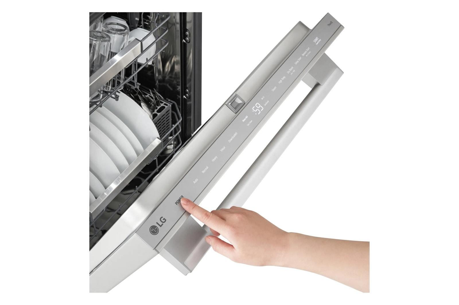 Lg LDNTH753S Smart Flushfit™ Top Control Dishwasher With 1-Hour Wash & Dry, Quadwash® Pro, Truesteam® And Dynamic Heat Dry™ W/Autovent Dry™