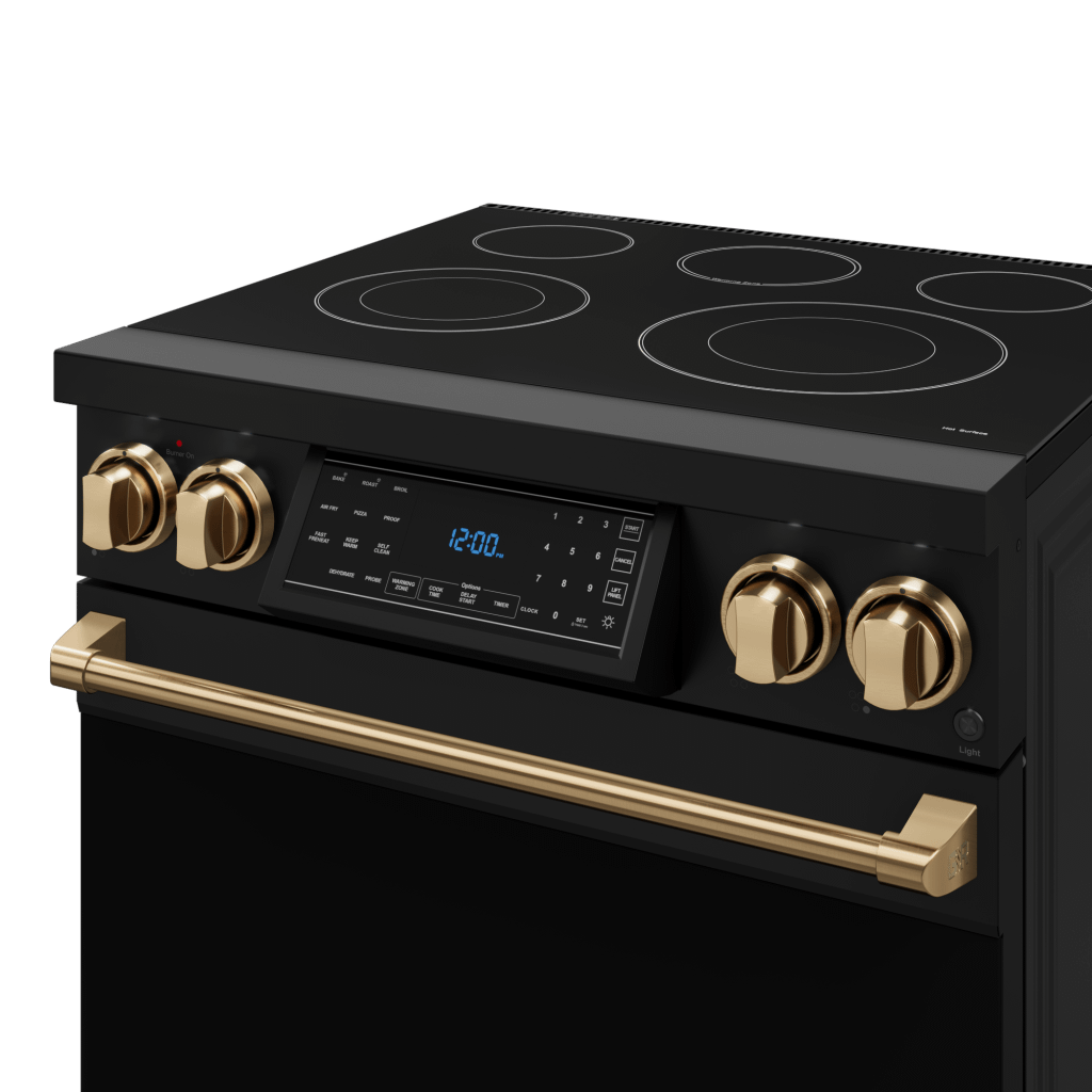 Thor Kitchen RSE30BBRZ 30 Inch Professional Electric Range With Tilt Panel Touch Control In Black/Bronze Gordon Ramsay Series - Rse30B-Brz
