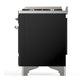 Ilve UM36FNR3BKCLP Ilve Um36Fnr3Bkclp Majestic Iii 36 Inch Dual Fuel Range With 6 Black Brass Burners And Griddle, Dual Function Burner Up To 25,000 Btu (Triple Glass Door, Glossy Black, Chrome, Liquid Propane)