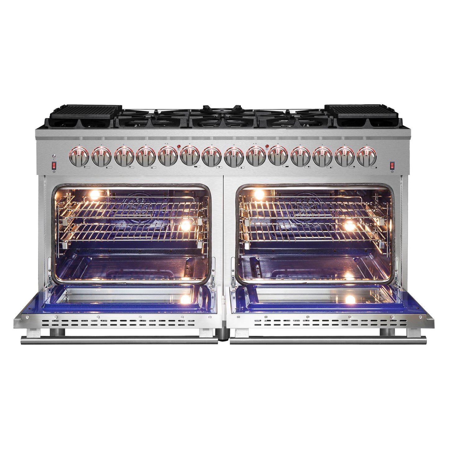 Forno FFSGS612560 Forno Massimo 60-Inch Freestanding Dual Fuel Range, 10 Burners, Double Convection Ovens