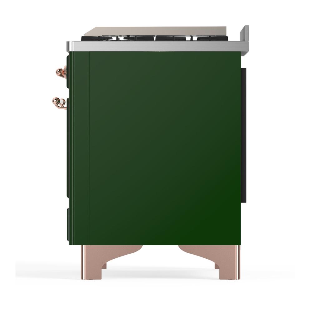 Ilve UM60FSNR3EGP Ilve Um60Fsnr3Egp Majestic Iii 60 Inch Dual Fuel Range With 7 Burners, Griddle And French Top, Dual Function Burner With Up To 25,000 Btu (Natural Gas, Triple Glass Door, Emerald Green, Copper)