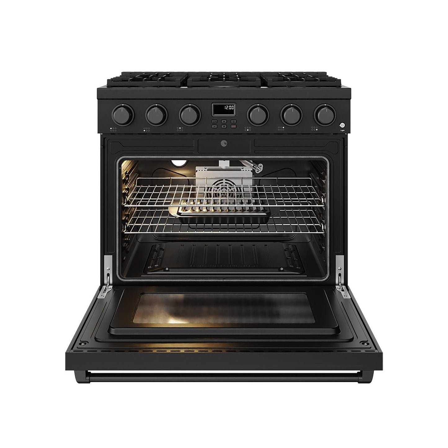 Thor Kitchen ARG36B 36 Inch Gas Range In Matte Black - Contemporary Professional