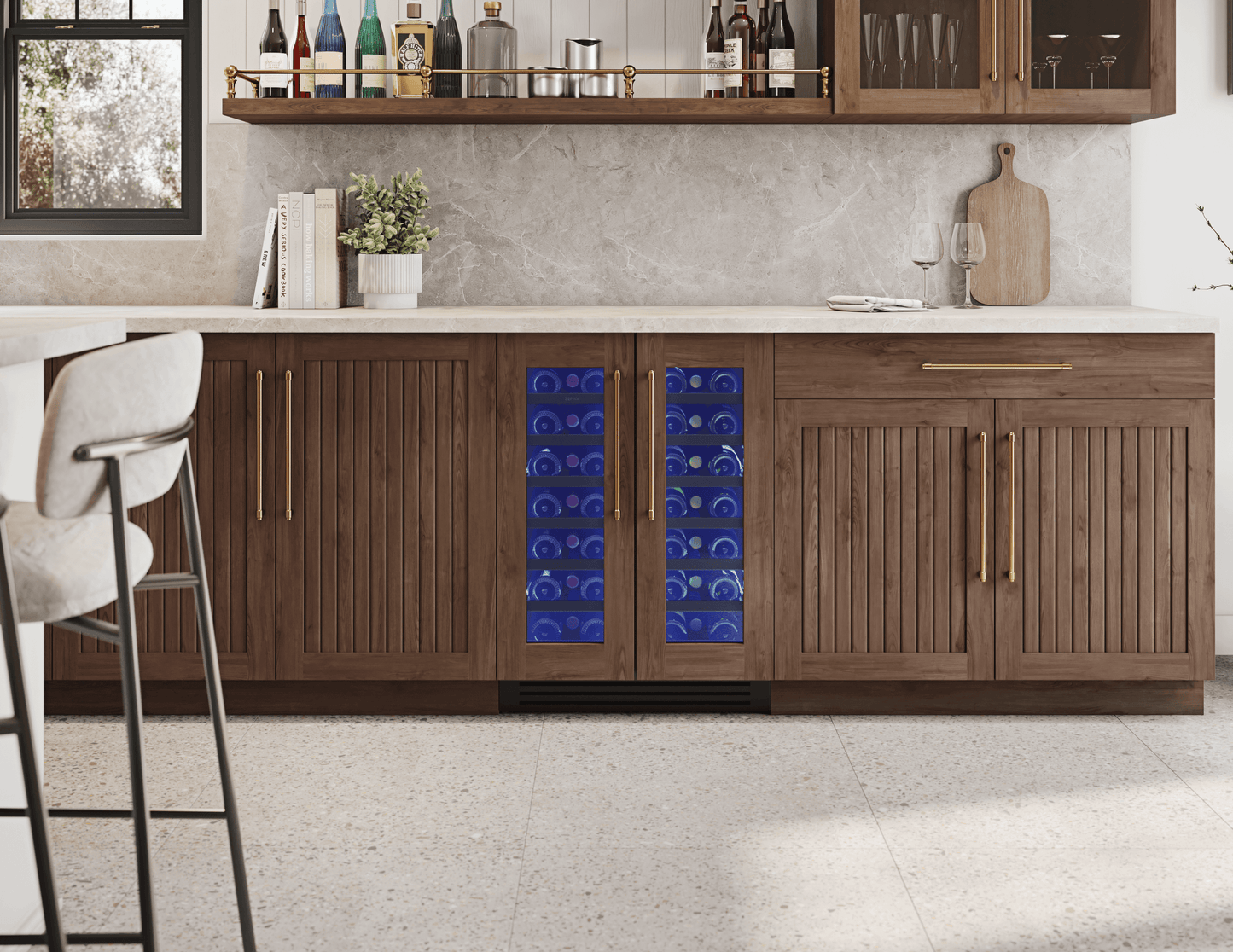Zephyr PRW24C32CPG Presrv Wine Cooler, 24In Uc, Panel Ready, French Door